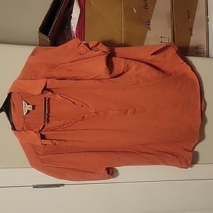 Coral relaxed fit draped blouse